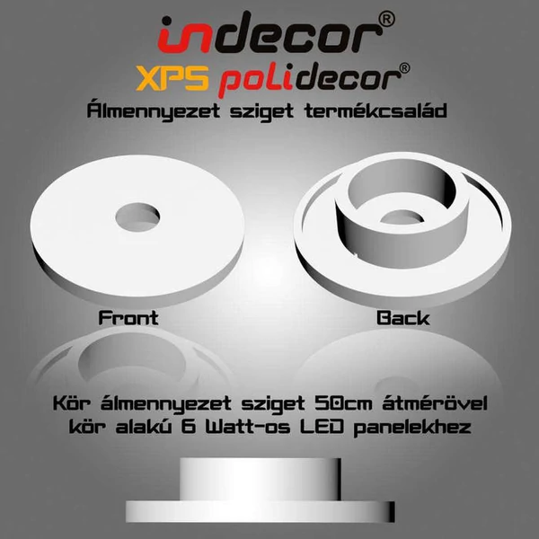 K-50-LP 50cm kör álmennyezet sziget test 6W-12W-18W LED panelekhez