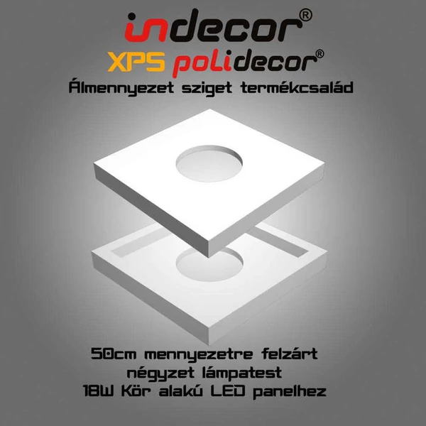 N-50-FZ 50cm négyzet álmennyezet sziget test 18W LED panelhez