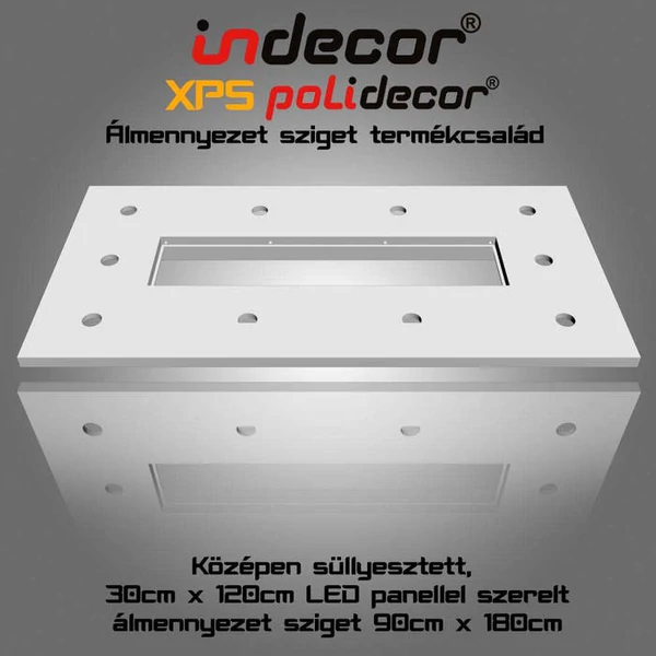 T-180x90-LP Téglalap süllyesztett álmennyezet test LED panel világításhoz 180cm x 90cm