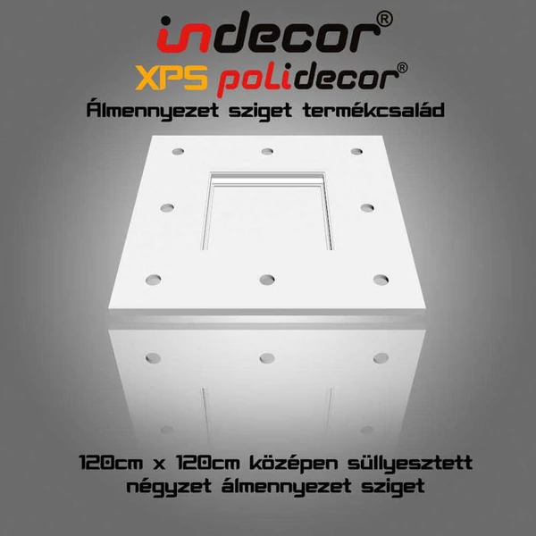 N-120   120cm-es négyzet álmennyezet sziget test