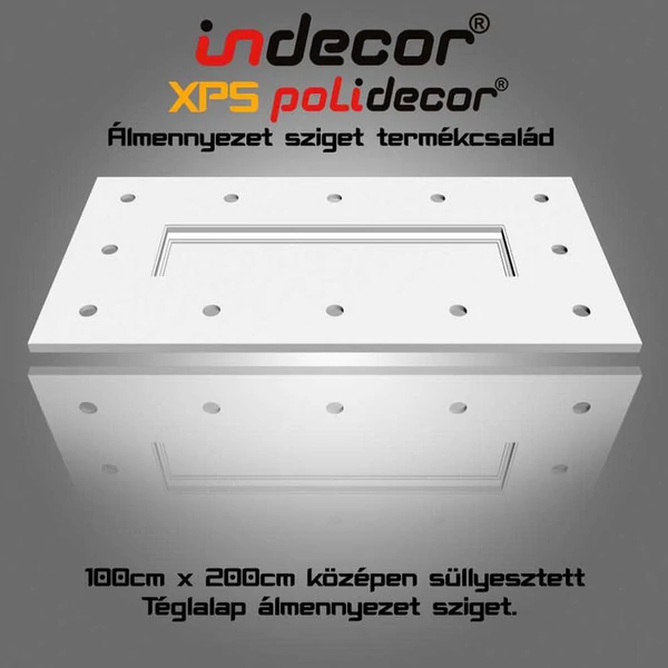 T-200x100   200x 100cm téglalap álmennyezet sziget test