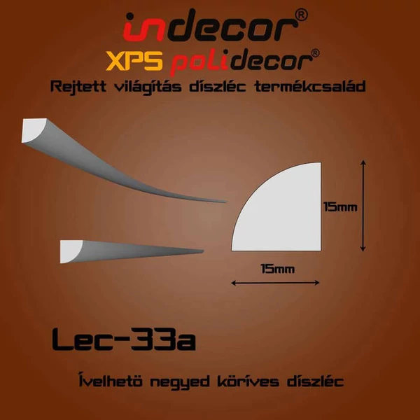 Lec-33A Ívelhető 15x15mm