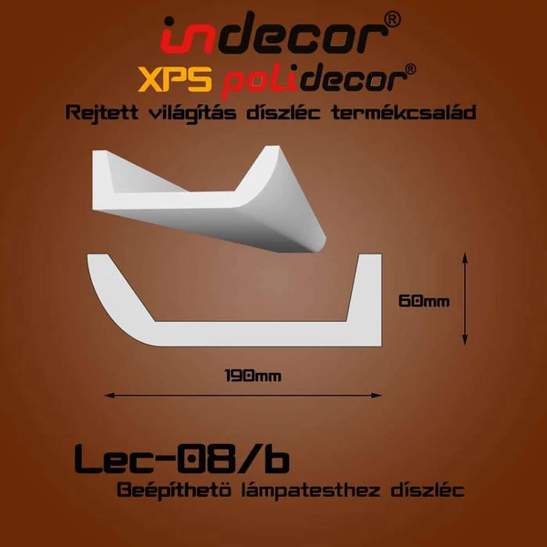 Lec-08-B Beépíthető lámpatesthez díszléc