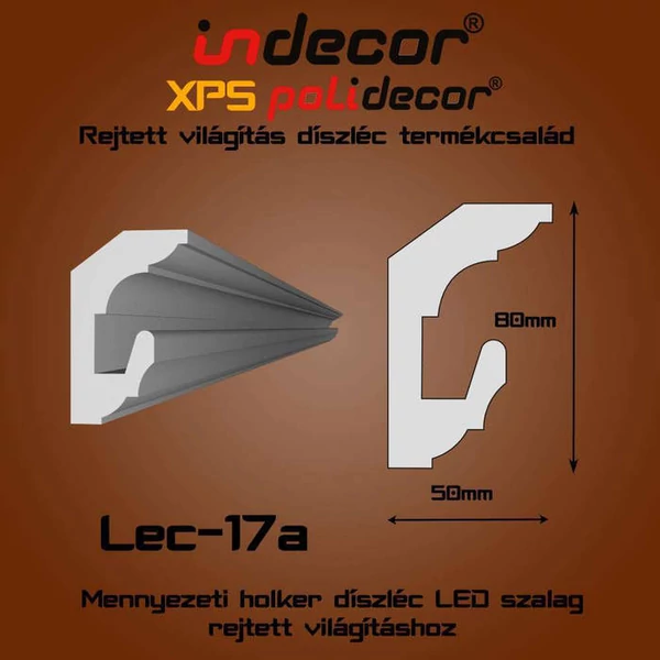 Lec-17A Mennyezeti rejtett világítás díszléc