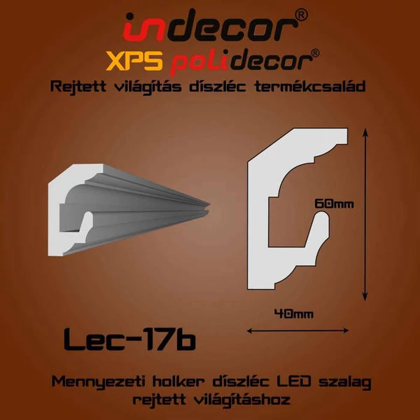 Lec-17B Mennyezeti rejtett világítás díszléc