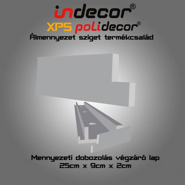 Mennyezeti dobozoláshoz végzáró lap 25cm