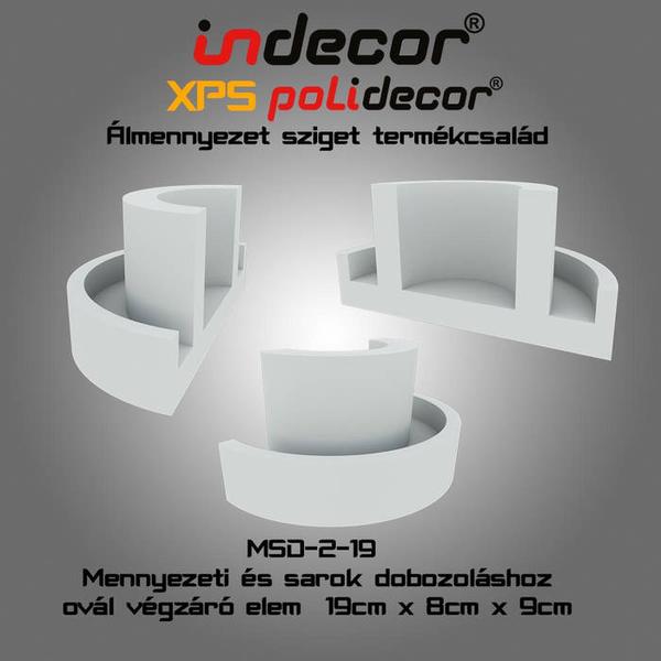 Sarok és mennyezeti dobozolás ovál végzáró elem 19cm