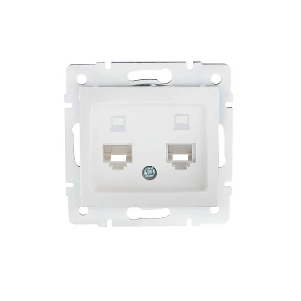 Dupla, független számítógép-csatlakozó (2x RJ45Cat 5e Jack) DOMO
