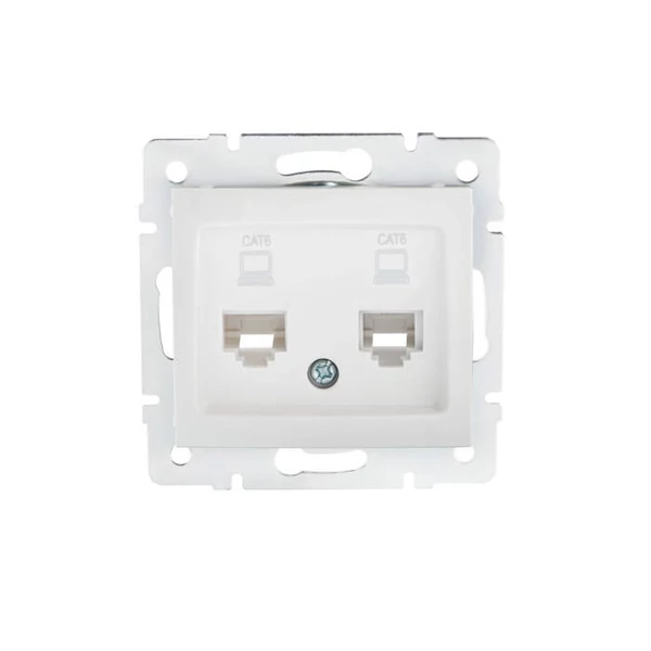 Dupla, független számítógép-csatlakozó (2x RJ45Cat 6 Jack) DOMO