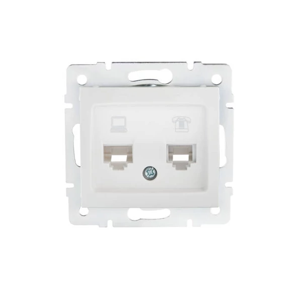 Számítógép és telefoncsatlakozó aljzat (RJ45 Cat 5e+RJ11) DOMO