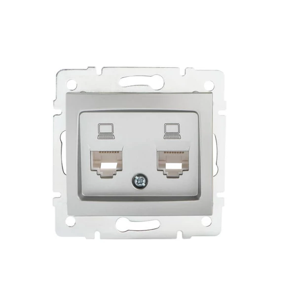 Dupla, független számítógép-csatlakozó (2x RJ45Cat 5e Jack) DOMO