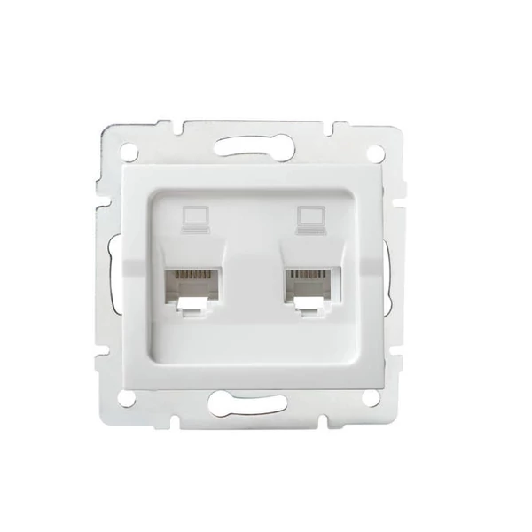 Dupla, független számítógép-csatlakozó (2x RJ45Cat 5e Jack) LOGI