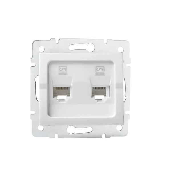 Dupla, független számítógép-csatlakozó (2x RJ45Cat 6 Jack) LOGI