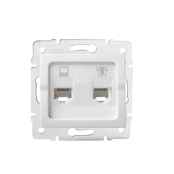 Számítógép és telefoncsatlakozó aljzat (RJ45 Cat 5e+RJ11) LOGI