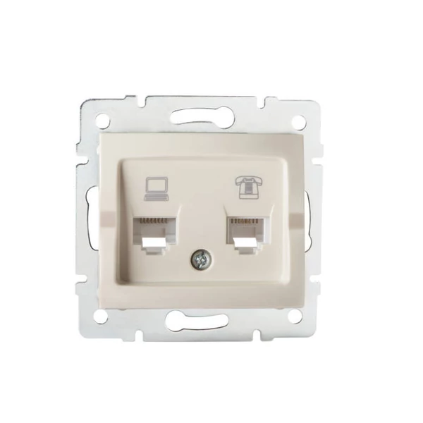 Számítógép és telefoncsatlakozó aljzat (RJ45 Cat 5e+RJ11) LOGI