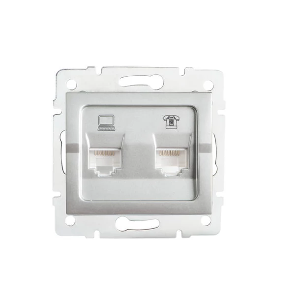 Számítógép és telefoncsatlakozó aljzat (RJ45 Cat 5e+RJ11) LOGI