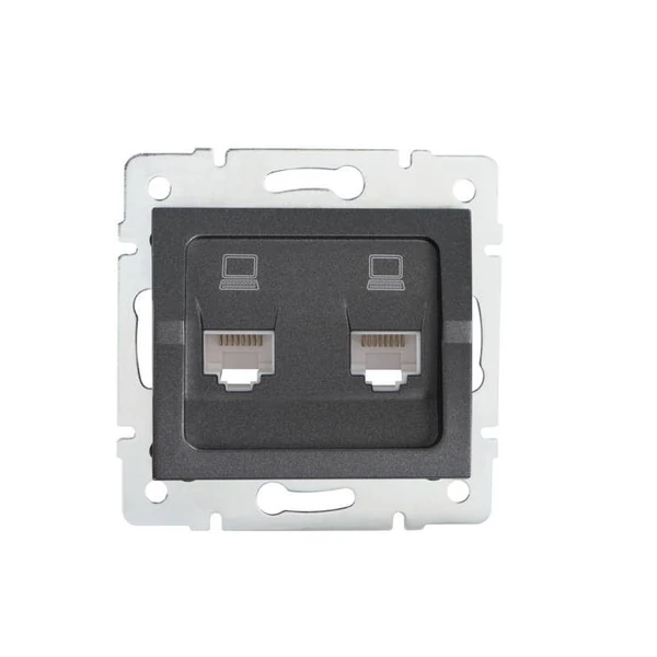 Dupla, független számítógép-csatlakozó (2x RJ45Cat 5e Jack) LOGI